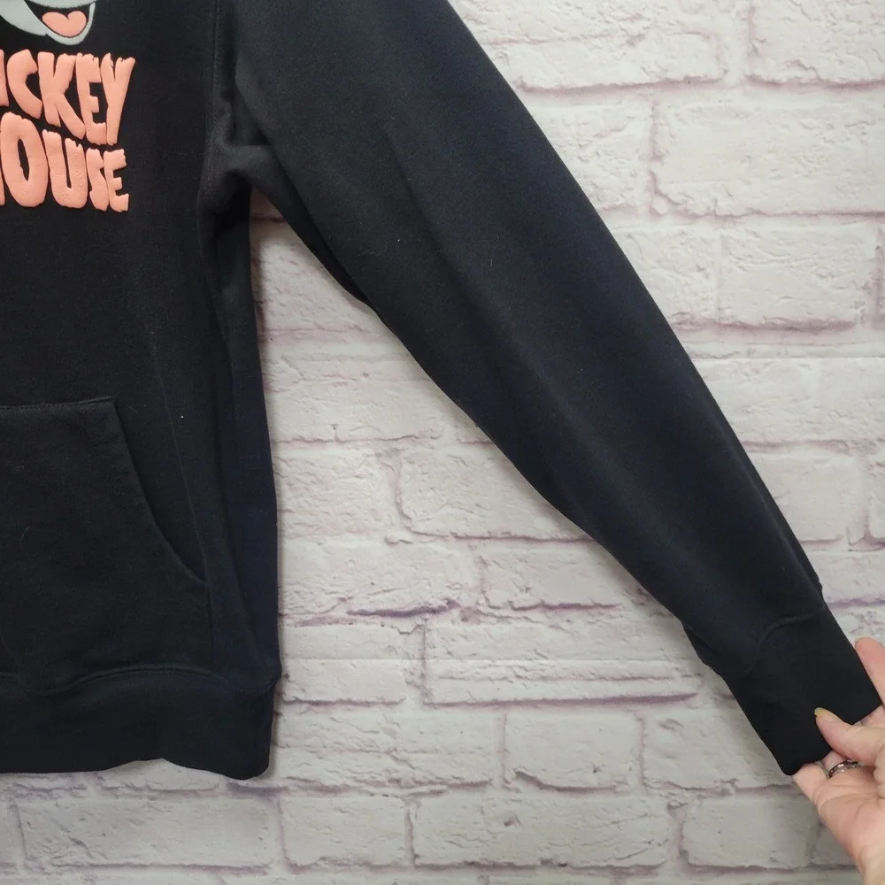 Disney Mickey Mouse Wink Hoodie Size S Spooky Halloween Front Back Puffy Print‎ - Picture 3 of 9